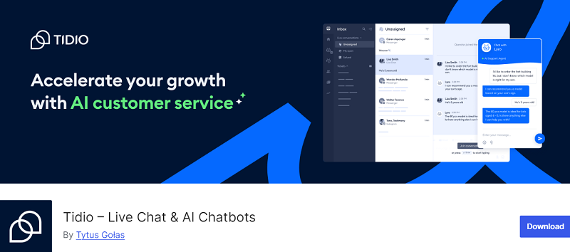 Tidio - Best WordPress Live Chat Plugins Free