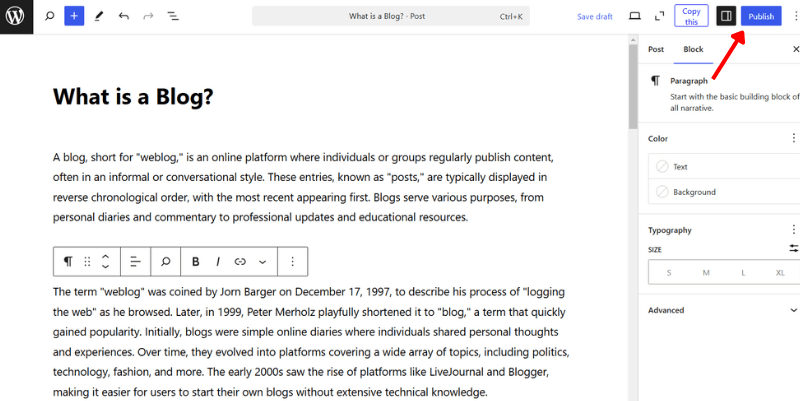 Write and Publish a Blog