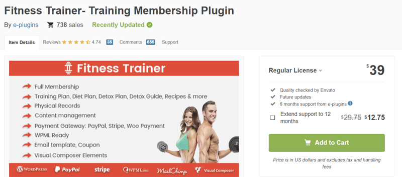 Fitness Trainer Plugin