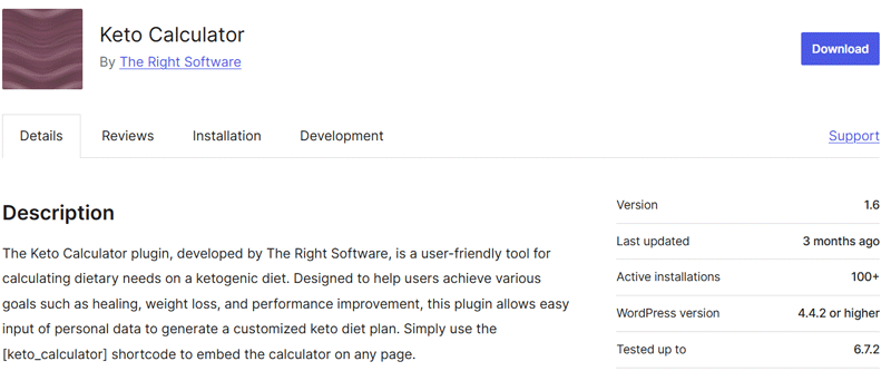 Keto Calculator - WordPress Fitness Plugins