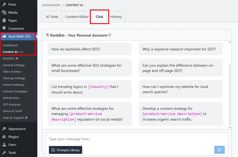 RankBot Chat Assistant
