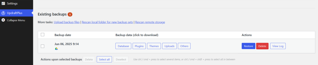 Restore Backup