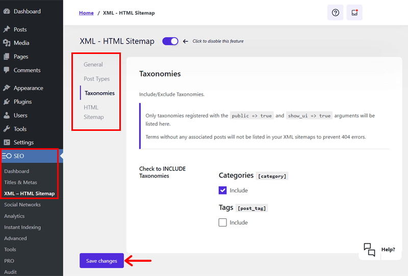 Save Sitemaps in SEOPress