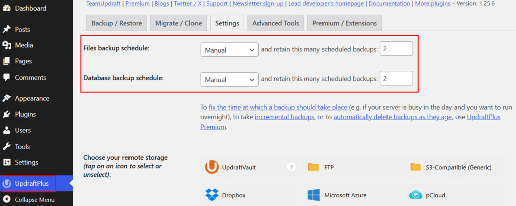 Schedule Backup