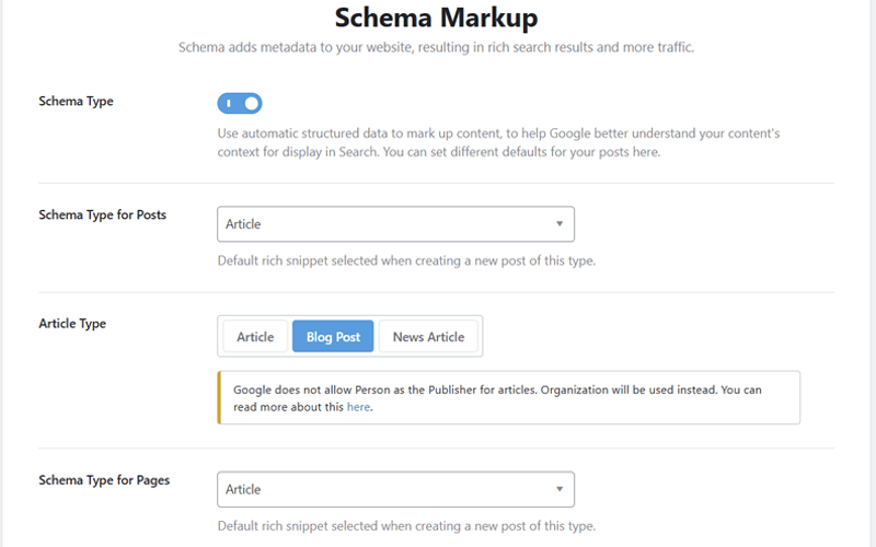Rank Math's Schema Markup