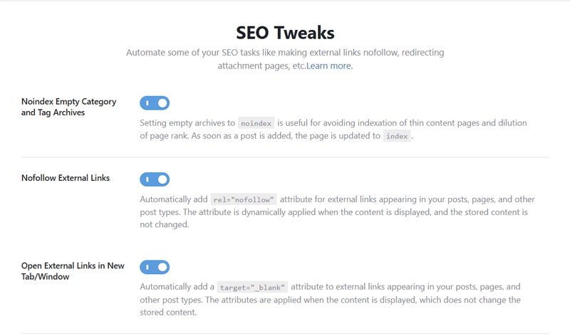 SEO Tweaks in Rank Math