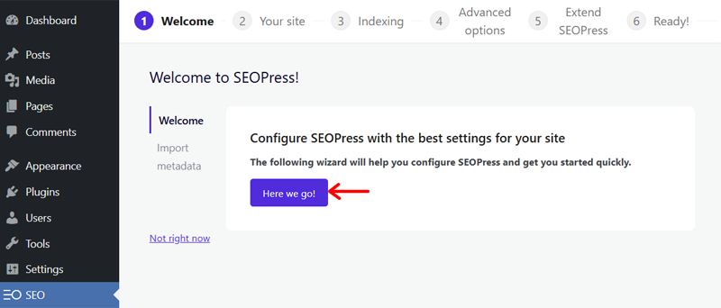 SEOPress Welcome Setup Wizard