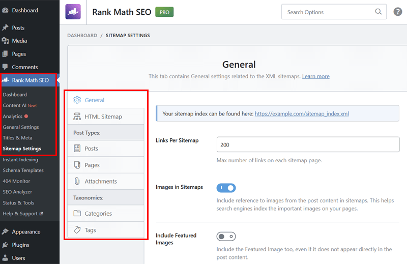 Rank Math Sitemaps