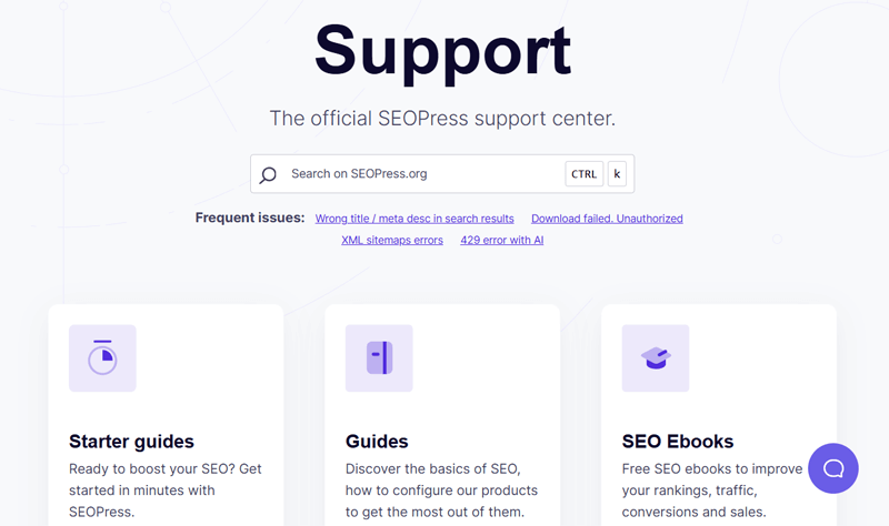 Support Options by SEOPress