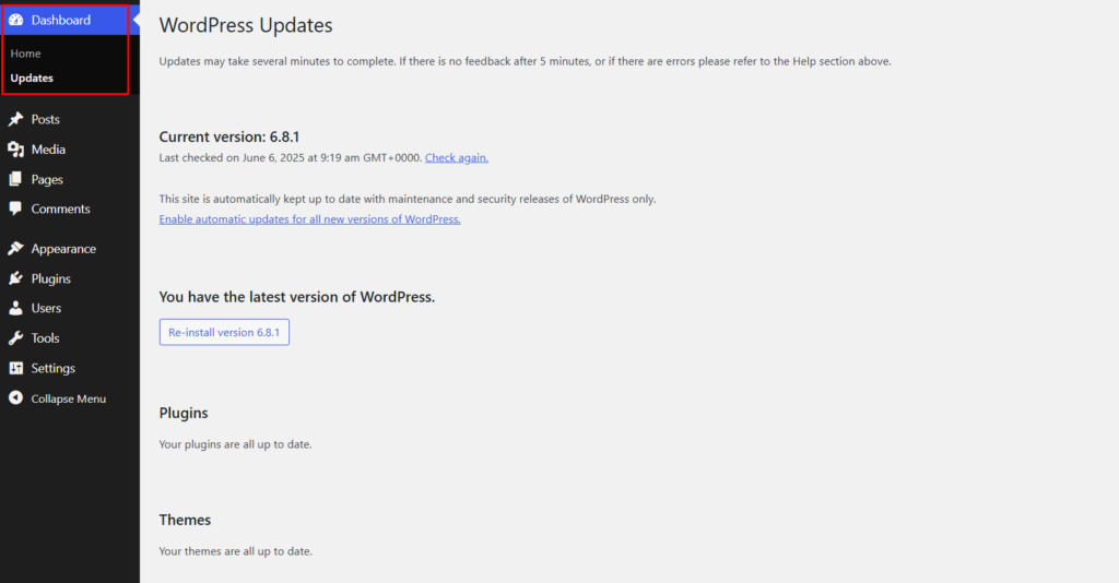 Update WordPress Core