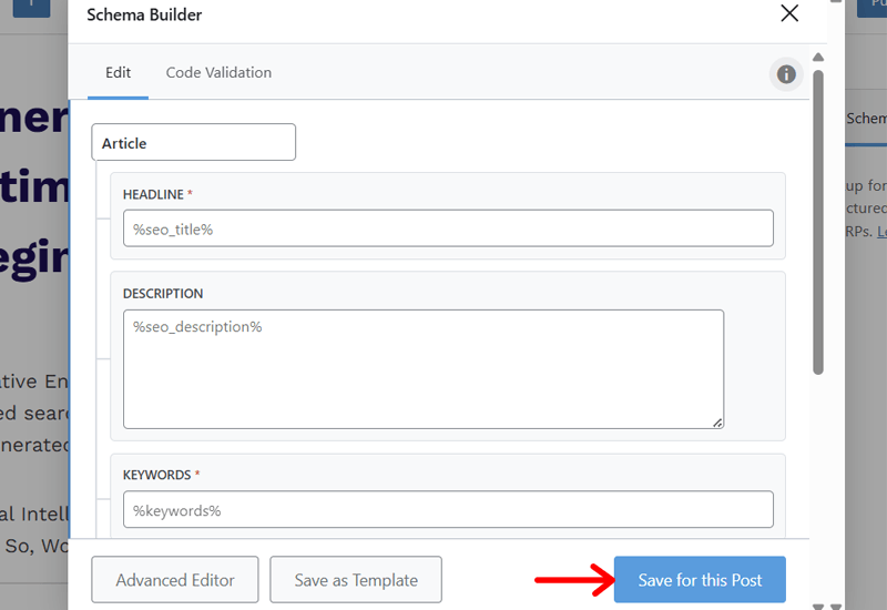 Rank Math Schema Builder