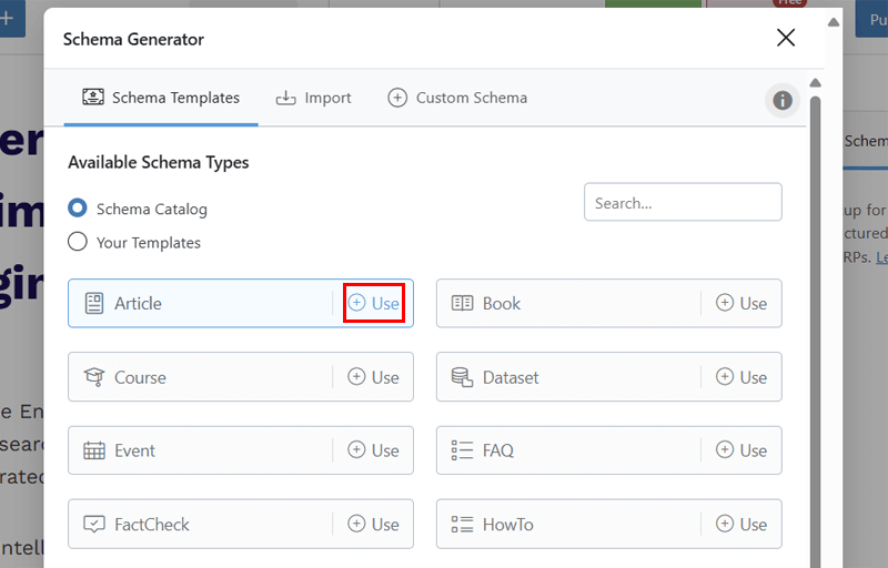 Use Article Schema