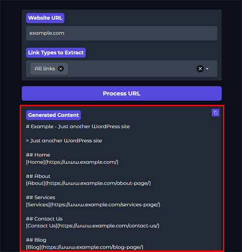 Wordlift llms.txt Content Generator