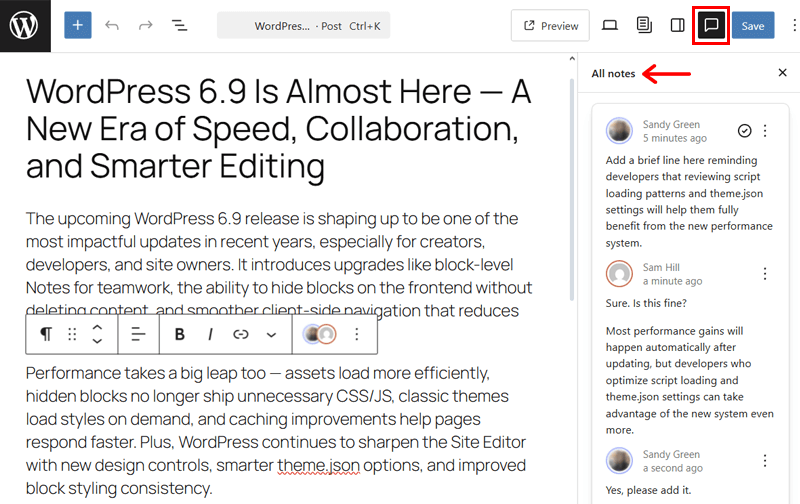 All Notes to View, Edit, Delete, Reply to, and Resolve Note