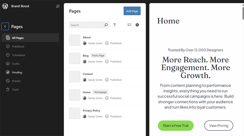 WP Cooper FSE Features
