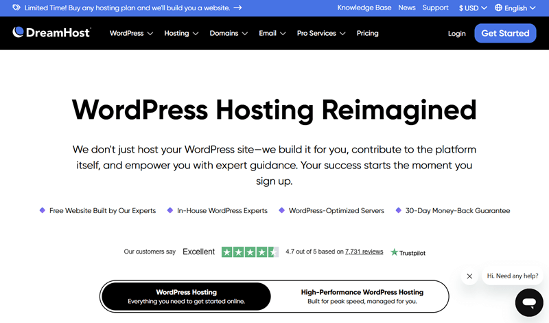 DreamHost WordPress Hosting Service