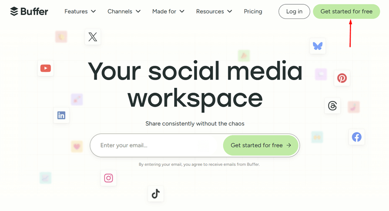 Click on Get Started for free Option