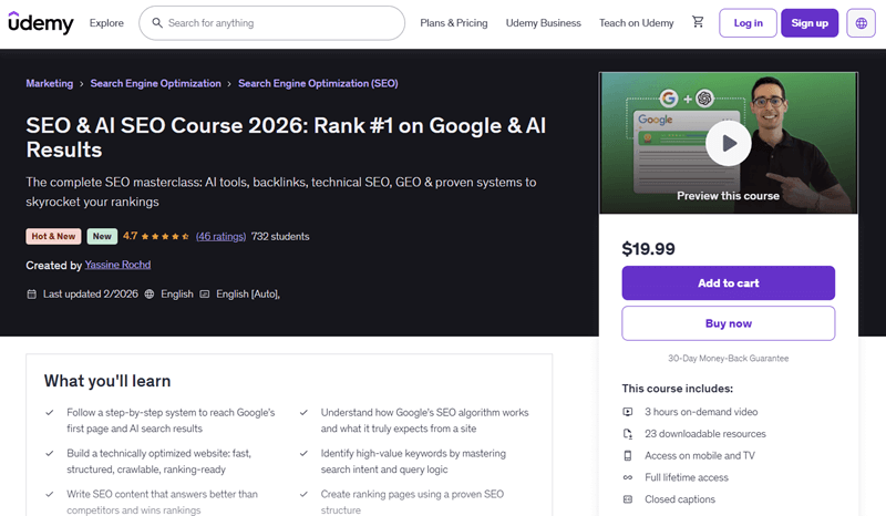 SEO & AI SEO Course 2026 Udemy