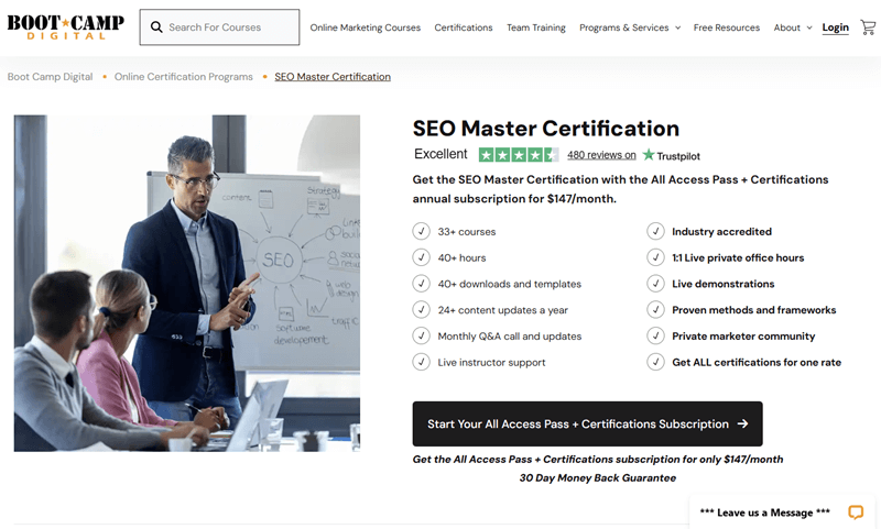 SEO Master Certification by Bootcamp Digital