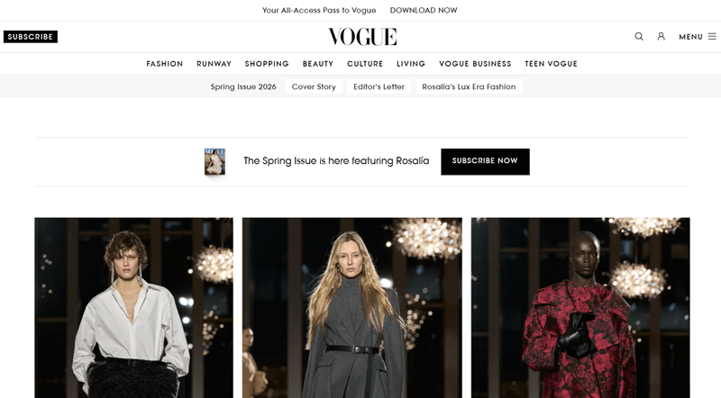 Vogue Fashion Blog Example