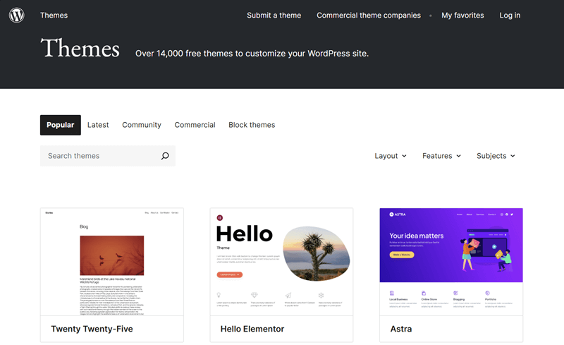 WordPress.org Theme Repository