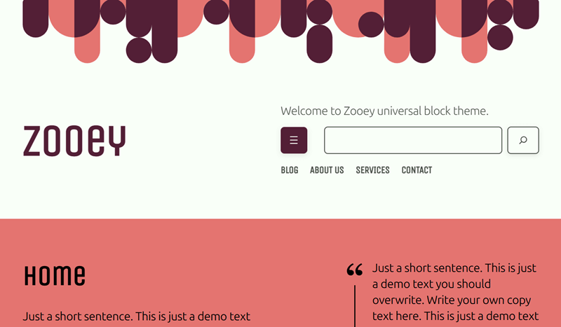 Zooey (Universal WordPress Theme Example)